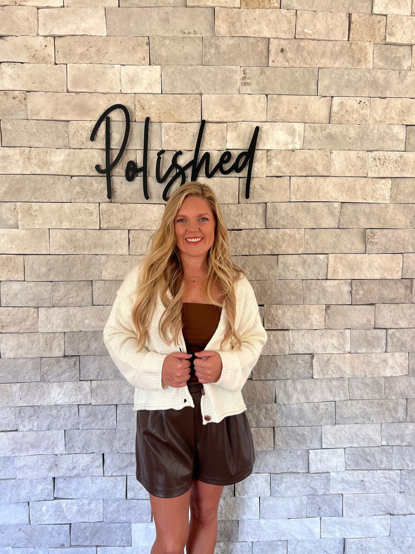 Hazel Leather Pleated Shorts