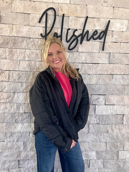 Bonfire Black Quilted Jacket