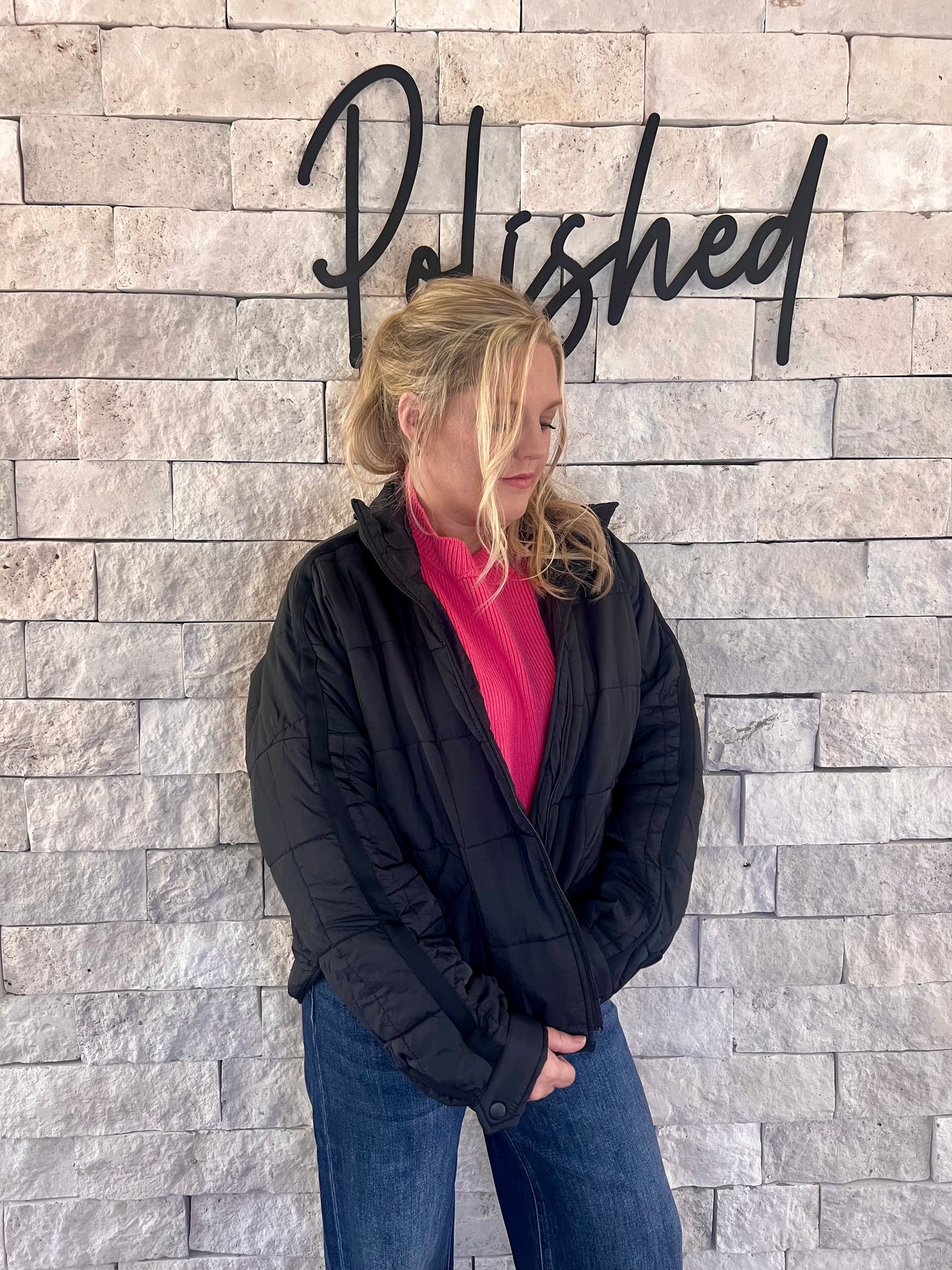 Bonfire Black Quilted Jacket