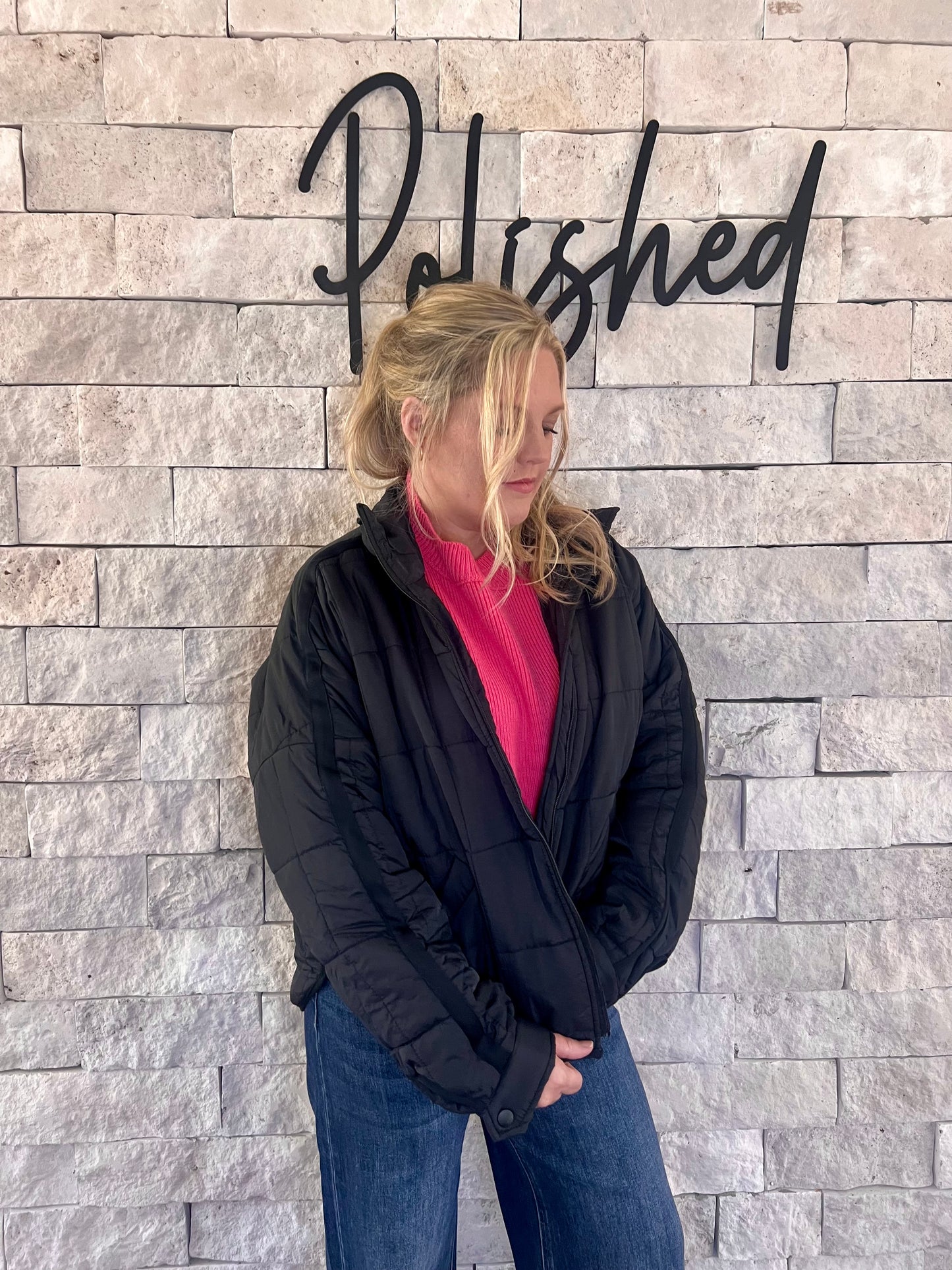 Bonfire Black Quilted Jacket