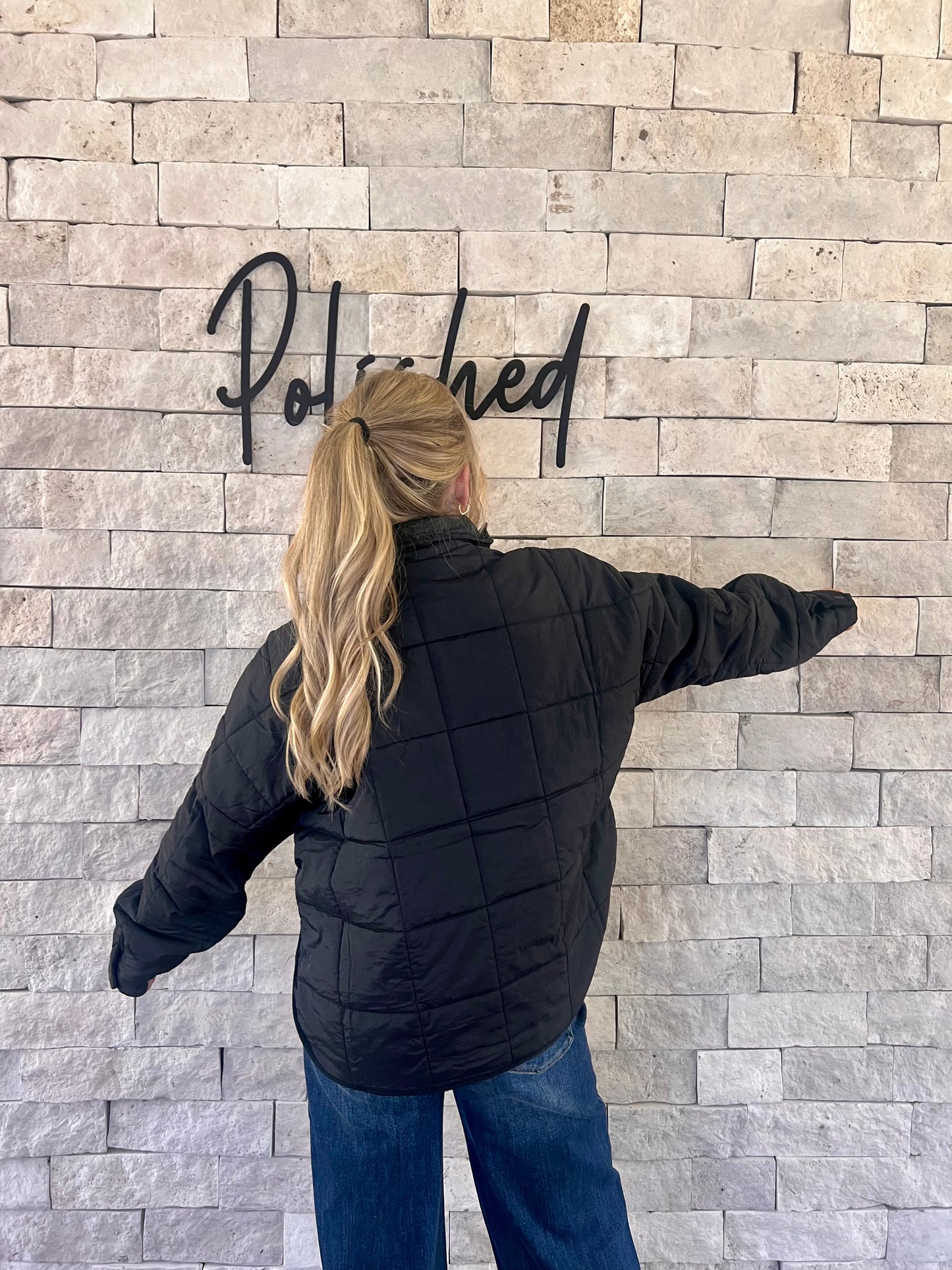 Bonfire Black Quilted Jacket