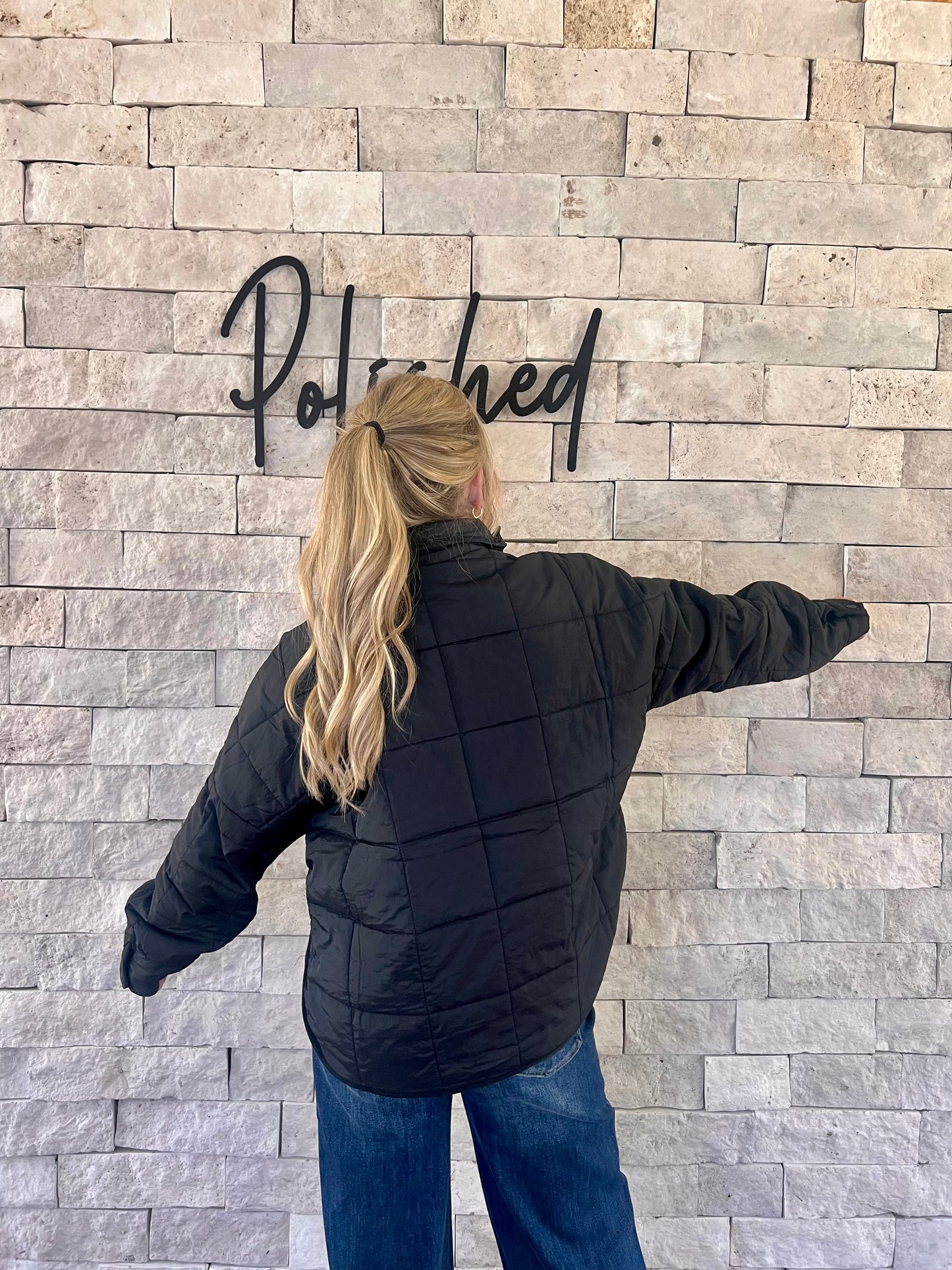 Bonfire Black Quilted Jacket