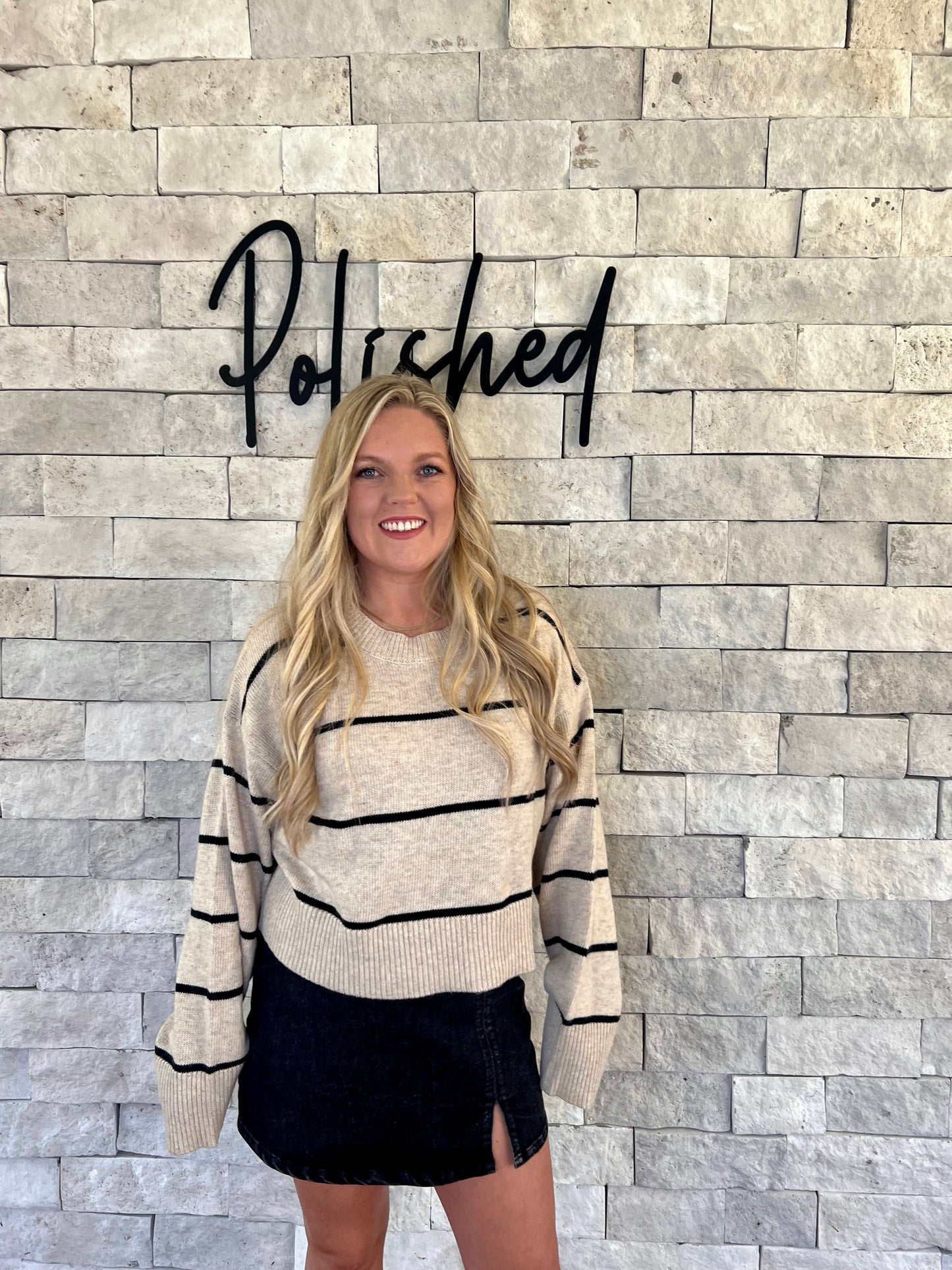 Onyx Striped Sweater